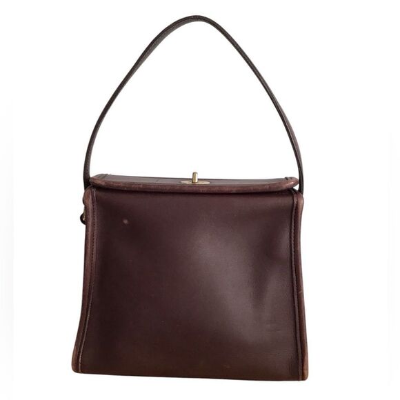 Coach Brown Satchel Bag Vintage Leather Handbag Elbow Bag Mahogany 90s 9043 - Picture 1 of 11